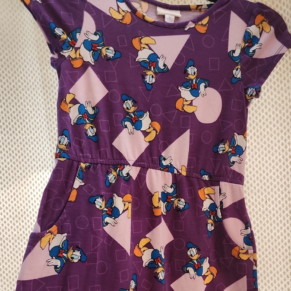Girls LuLaRoe Purple Donald Print Dress - Picture 3 of 7